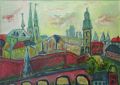 Blick auf Luxembourg, 2007, Acryl auf Leinwand, 70x100